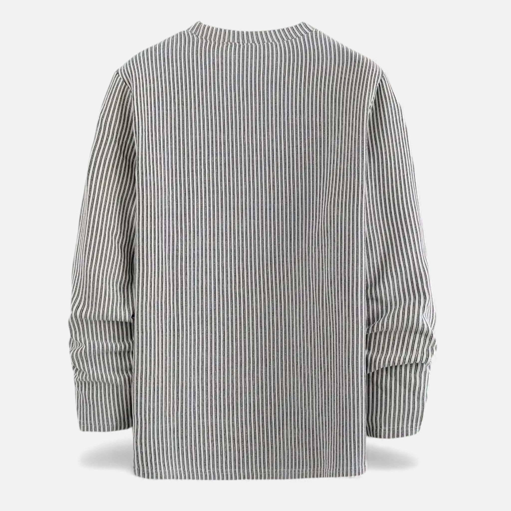 Old Fortune | Męski Sweter Dzianinowy z Prążkowaną Strukturą