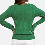 Old Fortune | Damski Sweter Dzianinowy V-Neck z Wzorem