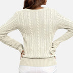 Old Fortune | Damski Sweter Dzianinowy V-Neck z Wzorem