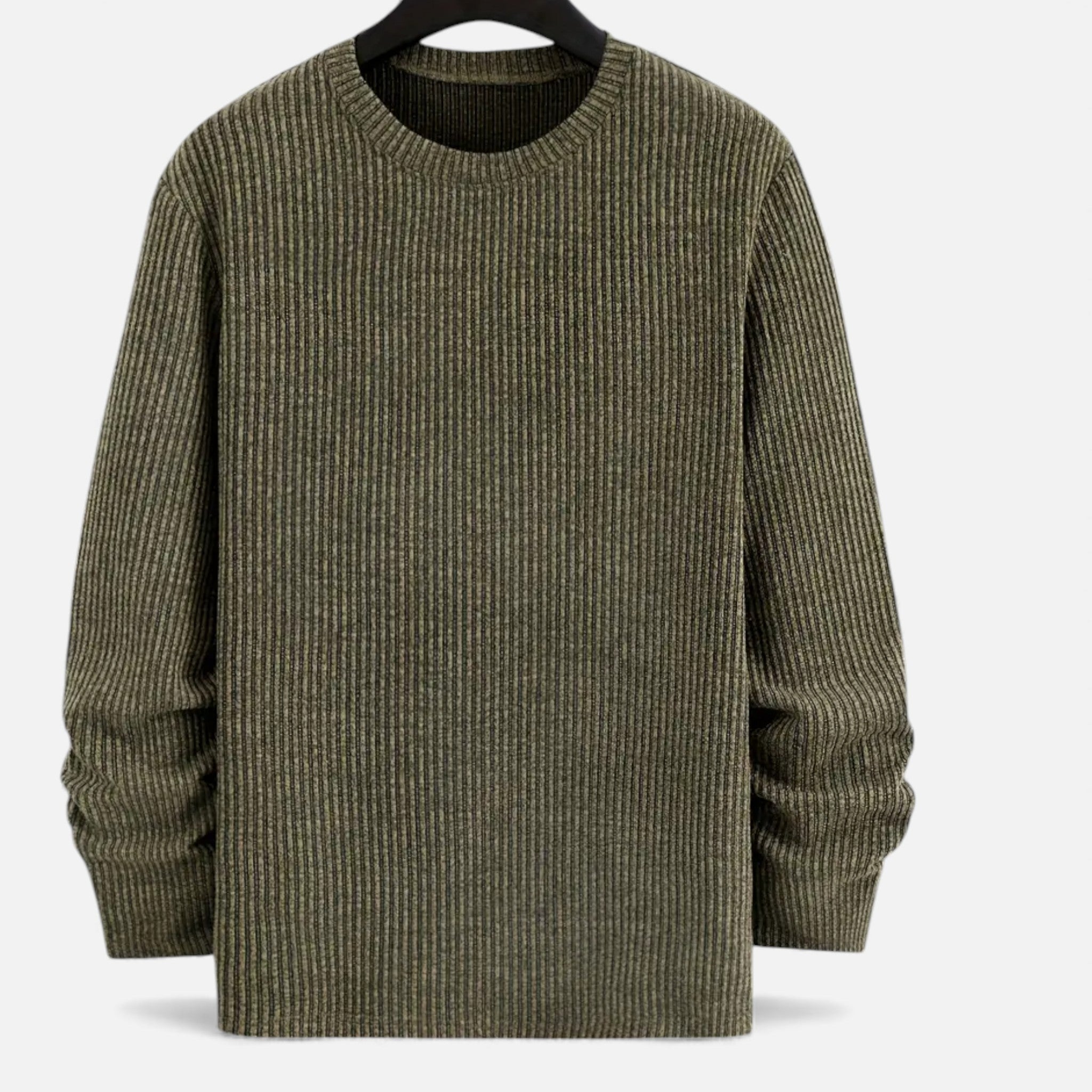 Old Fortune | Męski Sweter Dzianinowy z Prążkowaną Strukturą