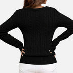 Old Fortune | Damski Sweter Dzianinowy V-Neck z Wzorem