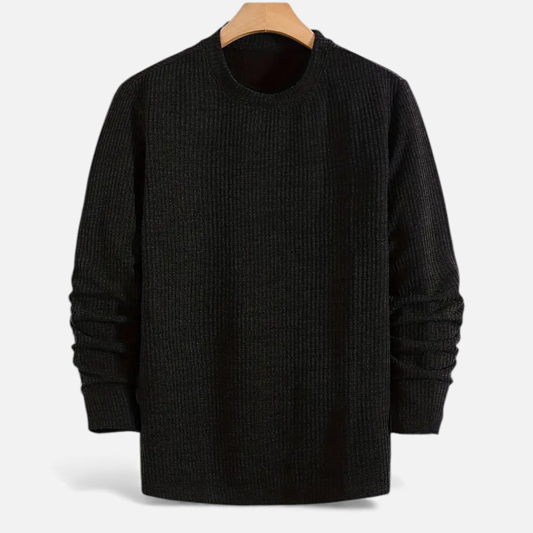 Old Fortune | Męski Sweter Dzianinowy z Prążkowaną Strukturą