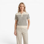 Old Fortune | Damen Strick-Poloshirt mit Streifen