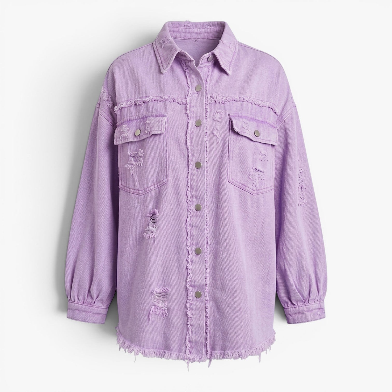 Old Fortune | Damska Jeansowa Kurtka Oversize z Przetarciami