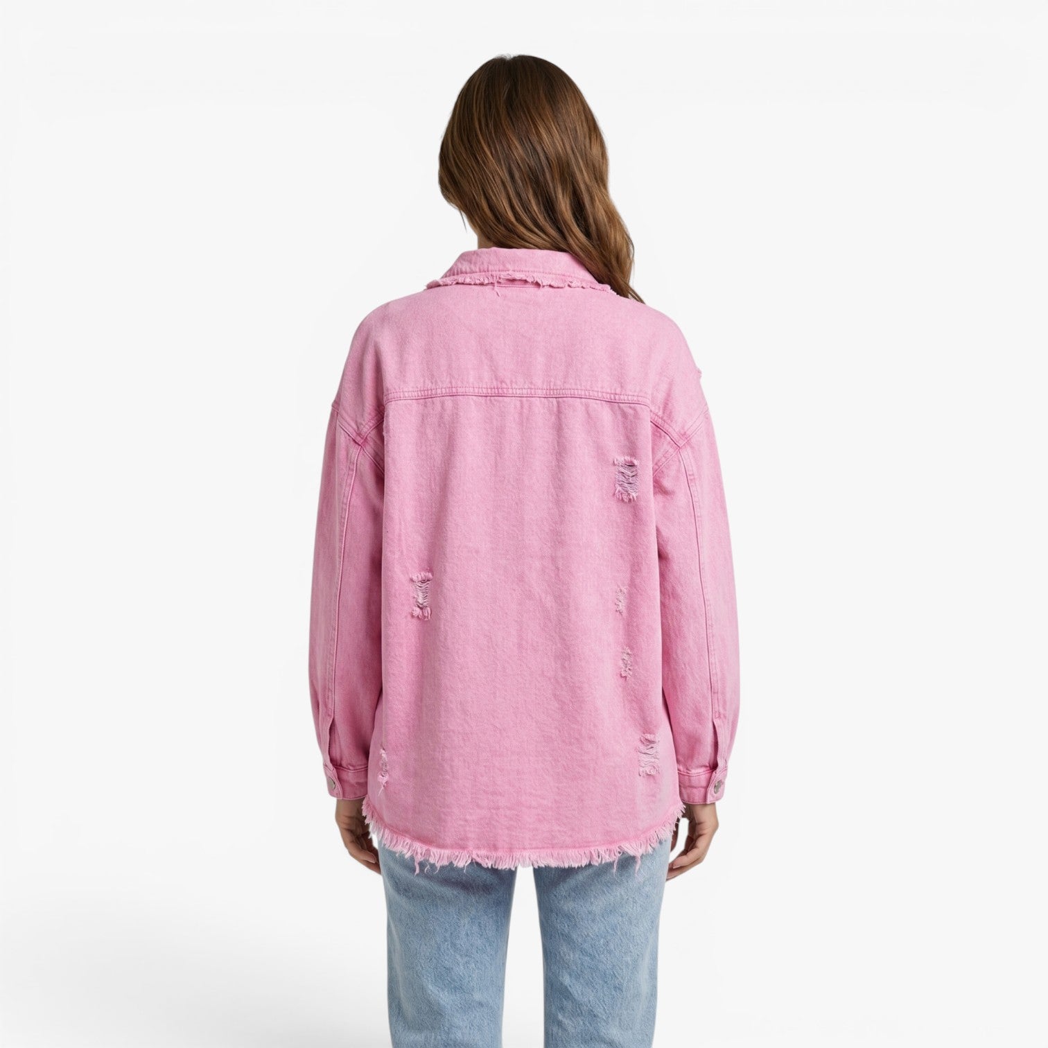 Old Fortune | Dames Jeansjack Oversize met Versleten Details
