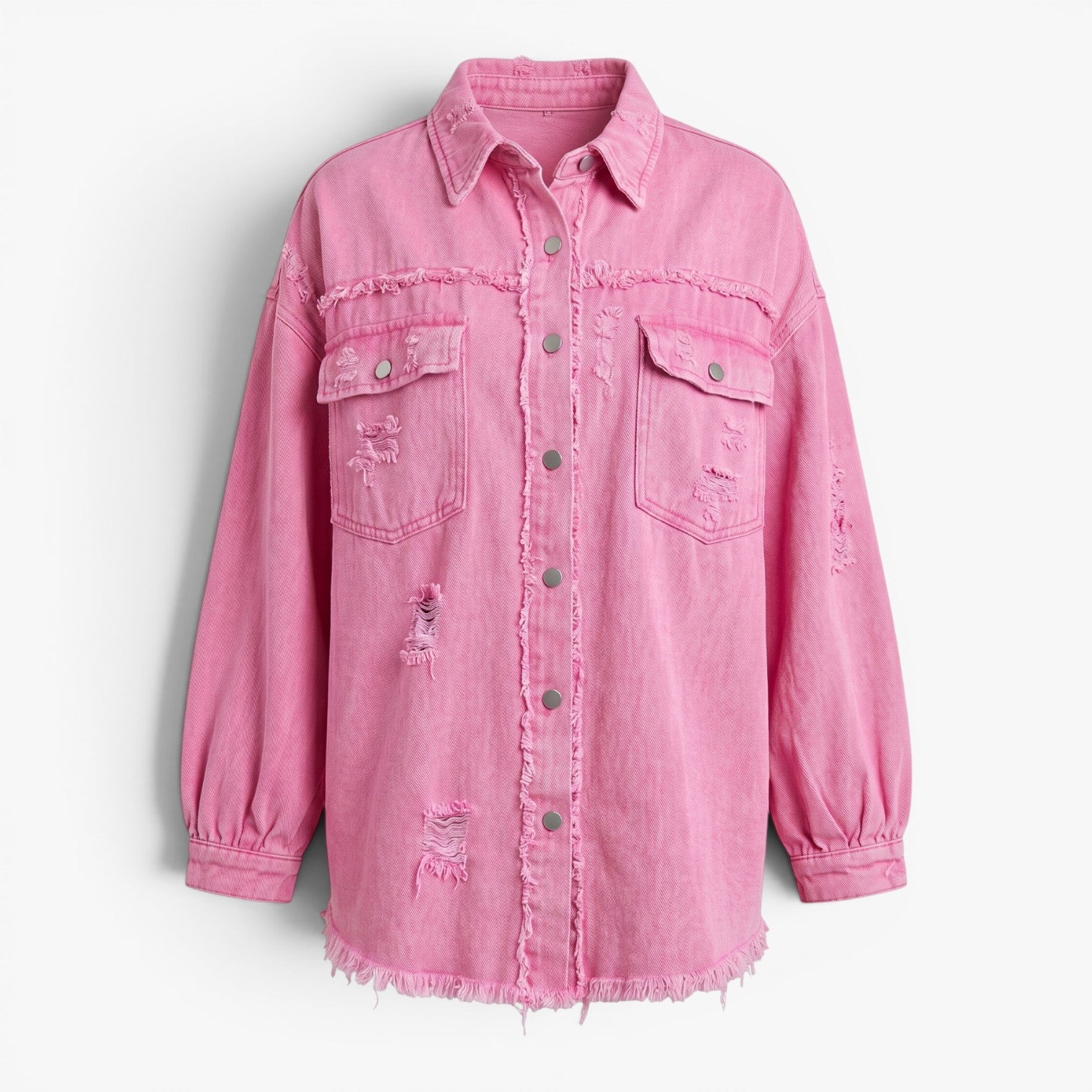 Old Fortune | Dames Jeansjack Oversize met Versleten Details