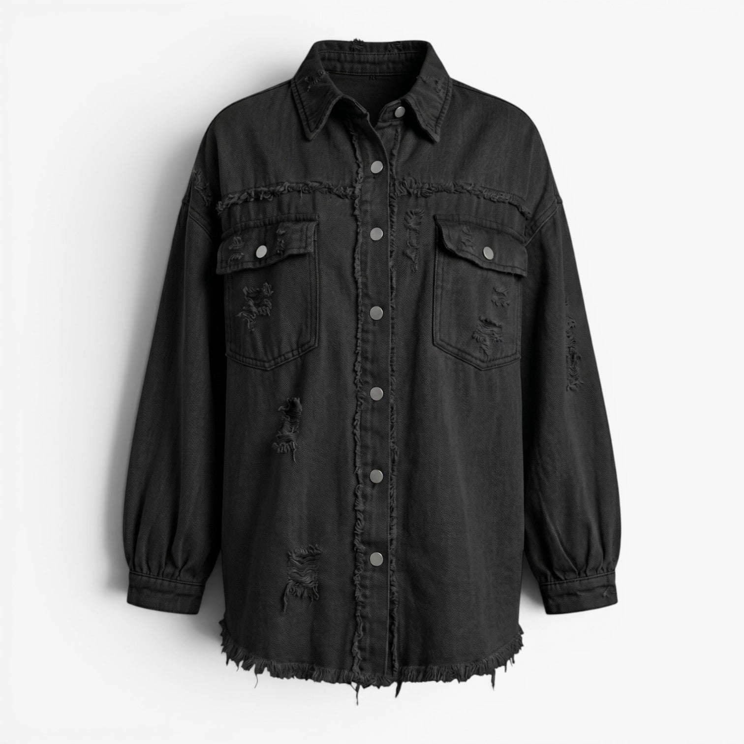 Old Fortune | Damska Jeansowa Kurtka Oversize z Przetarciami
