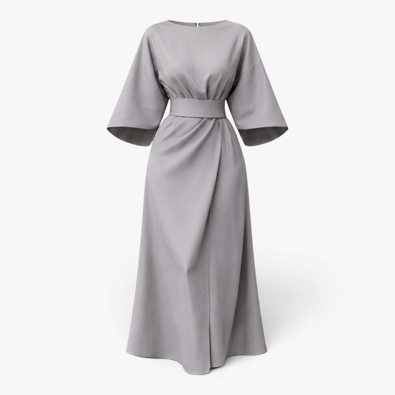 Old Fortune | Women's Maxi Dress with Belt and Wide Sleeves