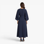 Old Fortune | Damen Maxikleid mit Gürtel und weiten Ärmeln