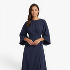 Old Fortune | Damen Maxikleid mit Gürtel und weiten Ärmeln