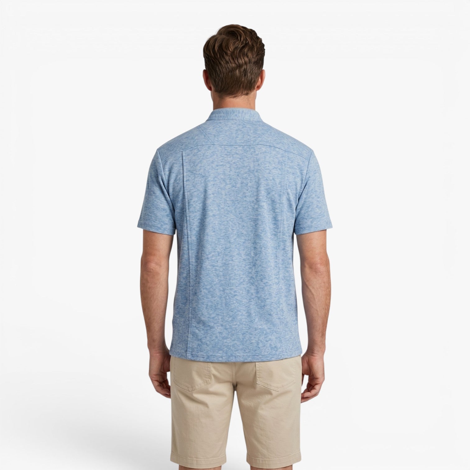 Old Fortune | Heren T-shirt met Korte Mouwen en Opstaande Kraag