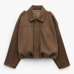 Old Fortune | Dames Oversized Jas met Suède Afwerking