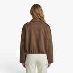 Old Fortune | Dames Oversized Jas met Suède Afwerking