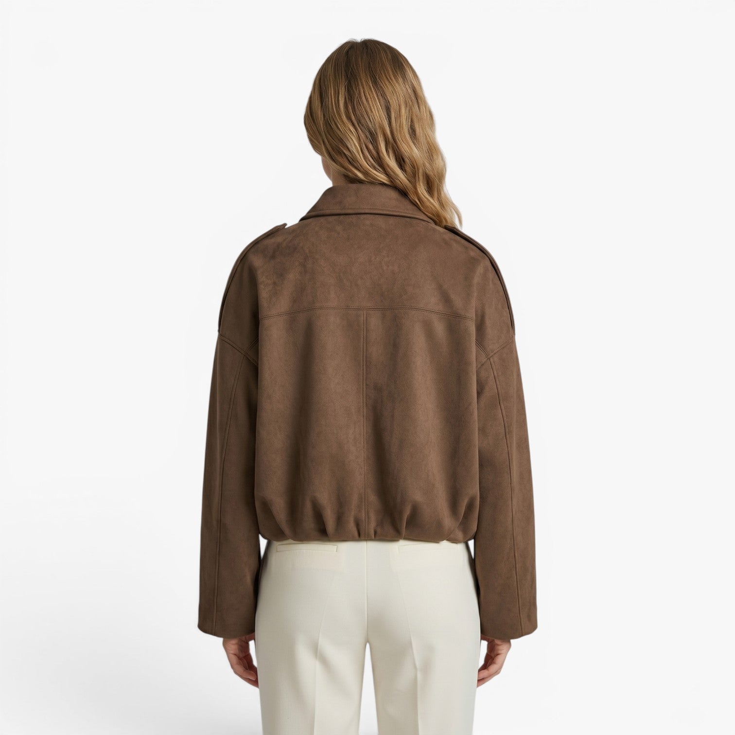 Old Fortune | Dames Oversized Jas met Suède Afwerking