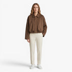 Old Fortune | Dames Oversized Jas met Suède Afwerking