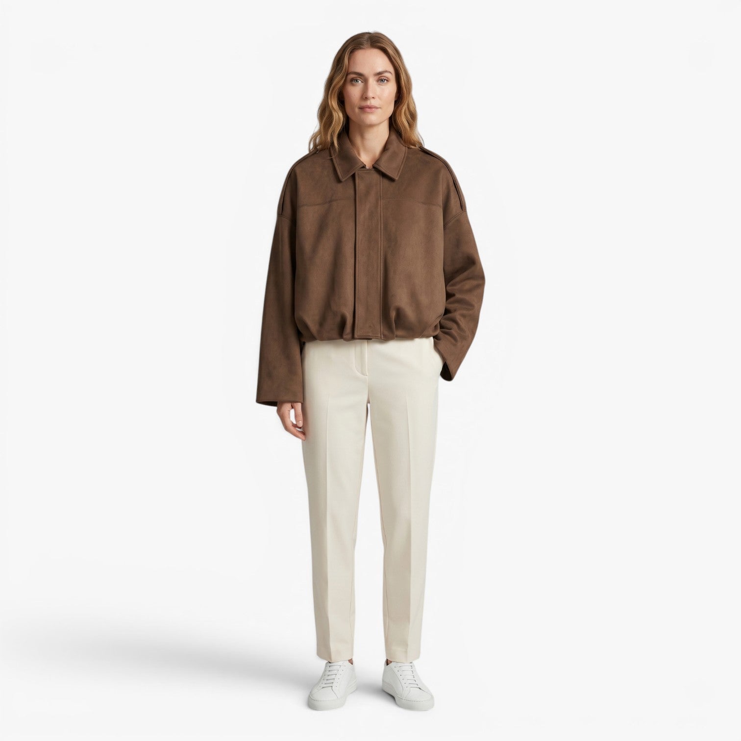 Old Fortune | Dames Oversized Jas met Suède Afwerking