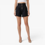 Old Fortune | Dames Capri Shorts met Decoratieve Knopen