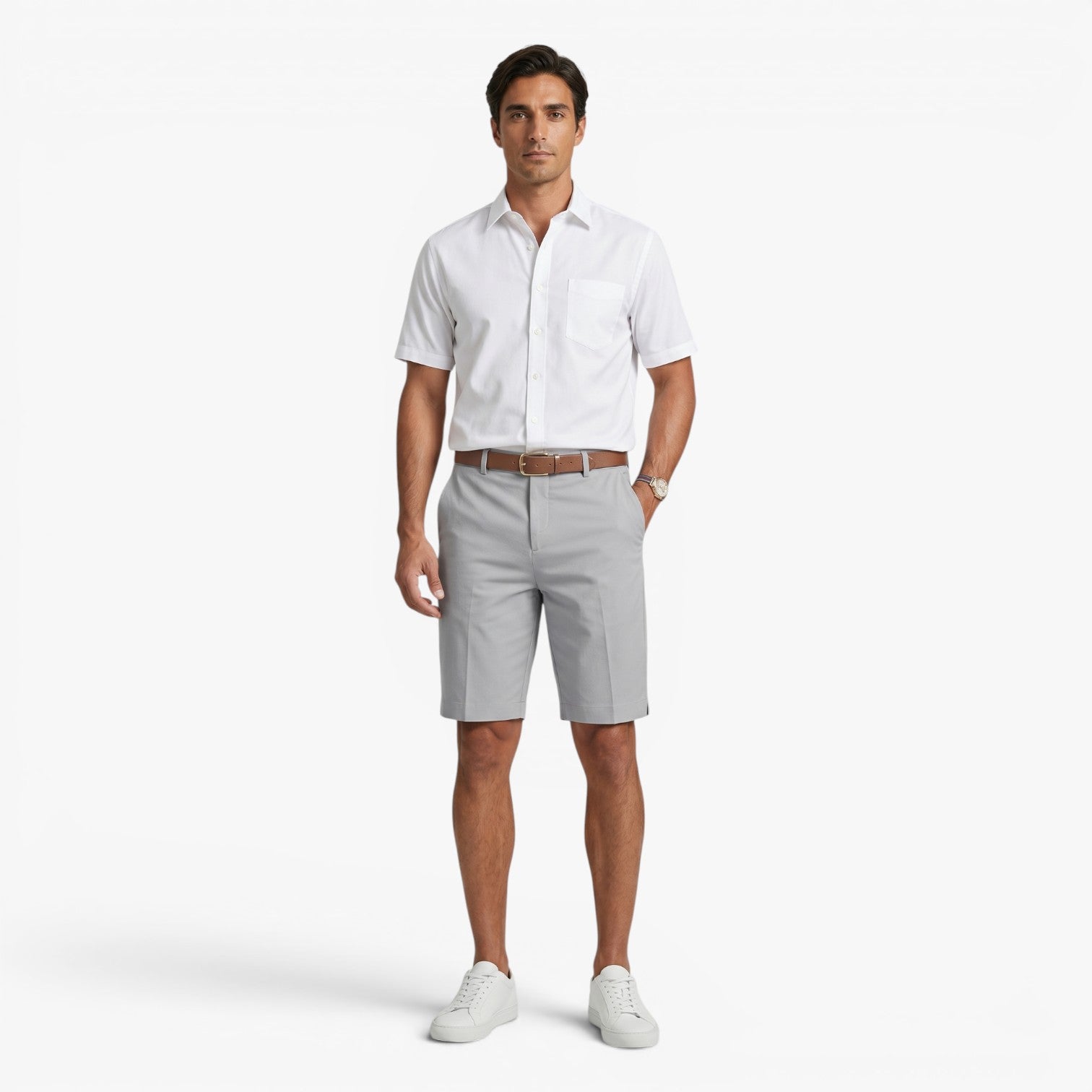 Old Fortune | Męskie Eleganckie Szorty Chino o Klasycznym Kroju