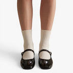 Old Fortune | Dames Lakleren Ballerina Mule Mary Jane met Gesp