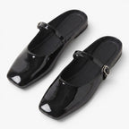 Old Fortune | Dames Lakleren Ballerina Mule Mary Jane met Gesp