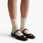 Old Fortune | Dames Lakleren Ballerina Mule Mary Jane met Gesp