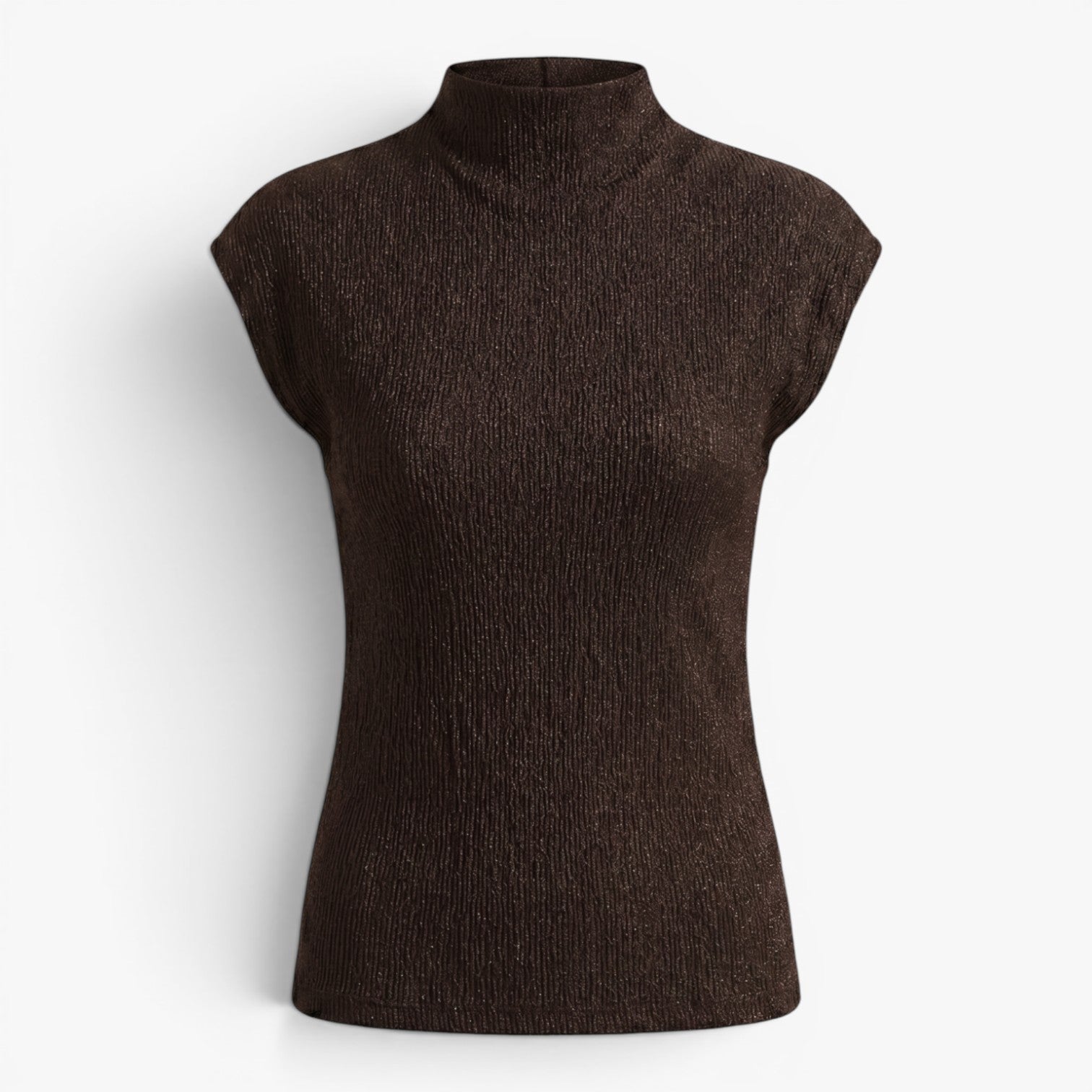 Old Fortune | Minimalistische Bluse mit Stehkragen und Strukturierter Oberfläche