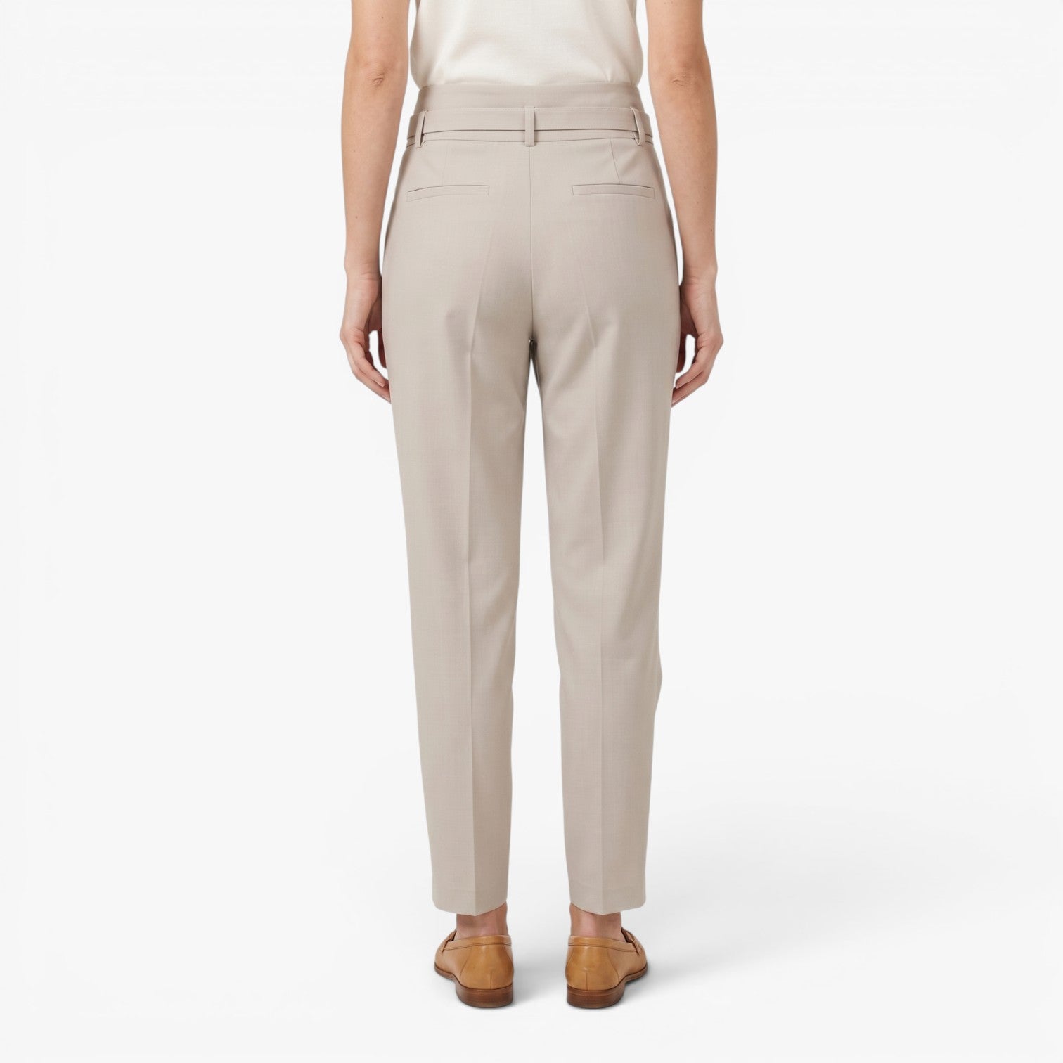 Old Fortune | Damen Elegante Hose mit asymmetrischem Bund und Gürtel