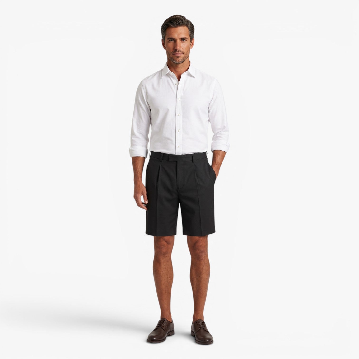 Old Fortune | Heren Executive Shorts met Plooien