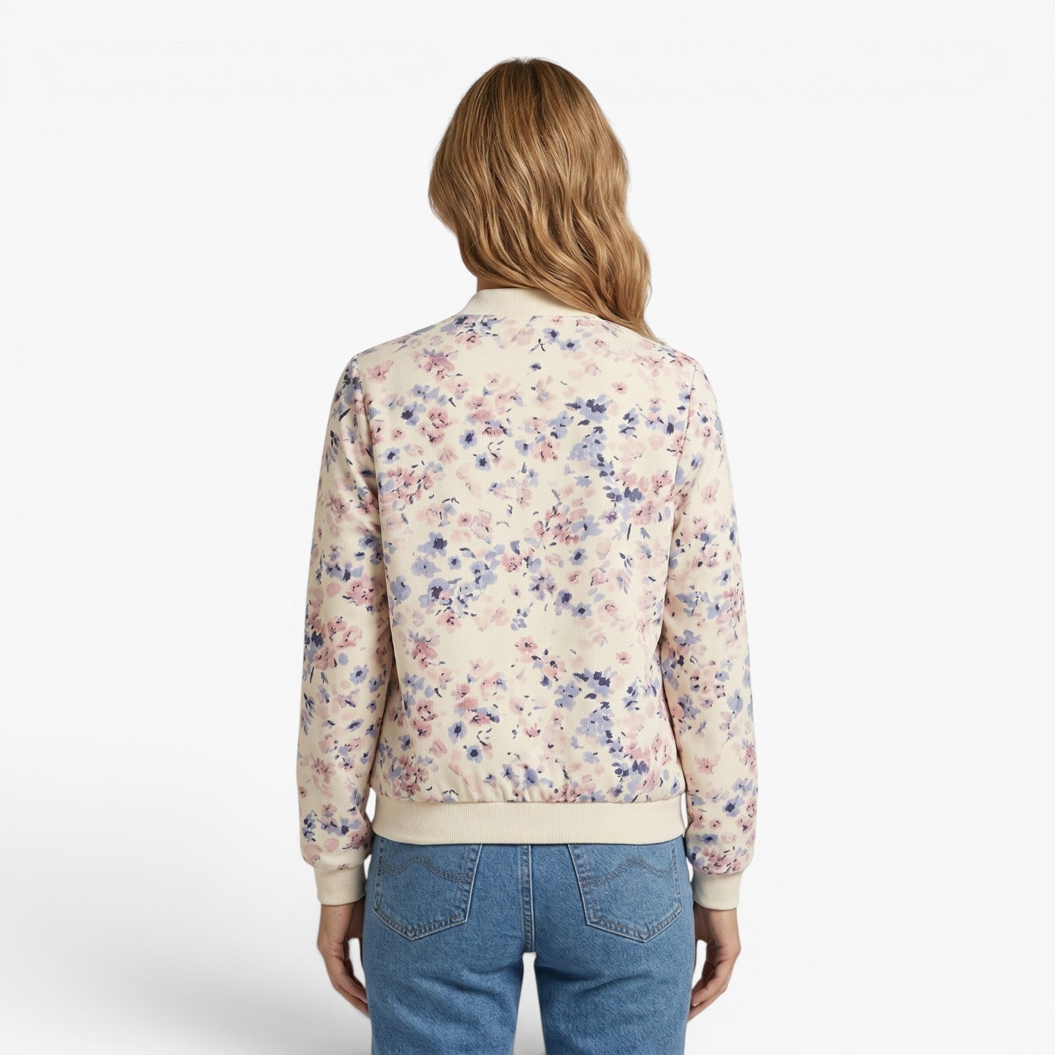 Old Fortune | Women's Floral Pattern Bomber Jacket