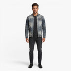 Old Fortune | Herren Vintage Jeansjacke mit Stehkragen und Reißverschlüssen