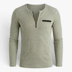 Old Fortune | Men's T-shirt with Zipper at the Neckline and Chest Pocket