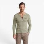 Old Fortune | Men's T-shirt with Zipper at the Neckline and Chest Pocket