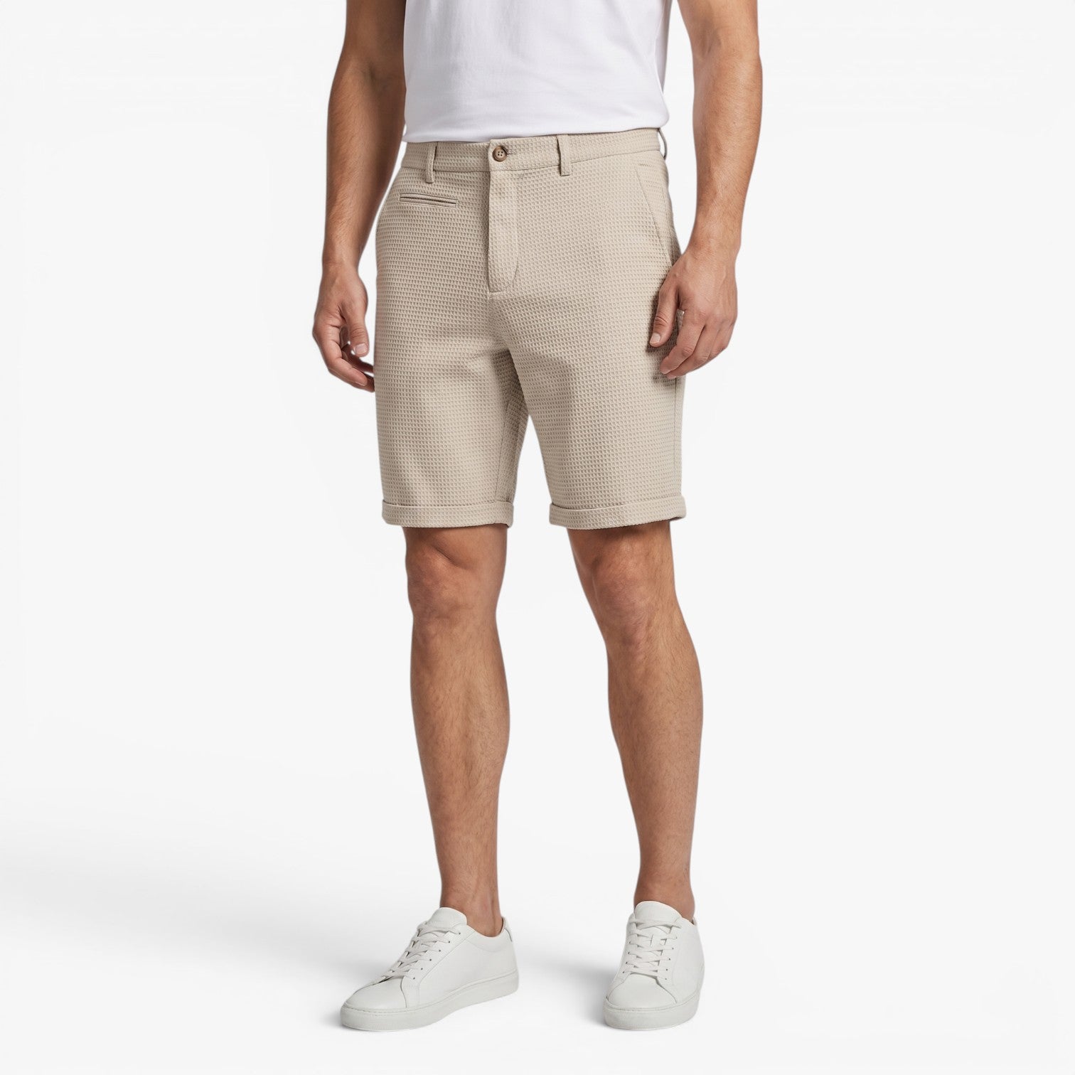 Old Fortune | Heren Textuur Chino Shorts Riviera