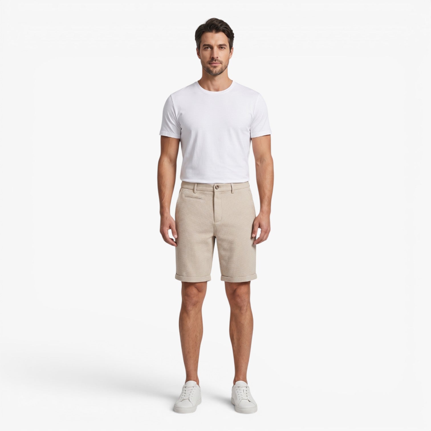 Old Fortune | Heren Textuur Chino Shorts Riviera