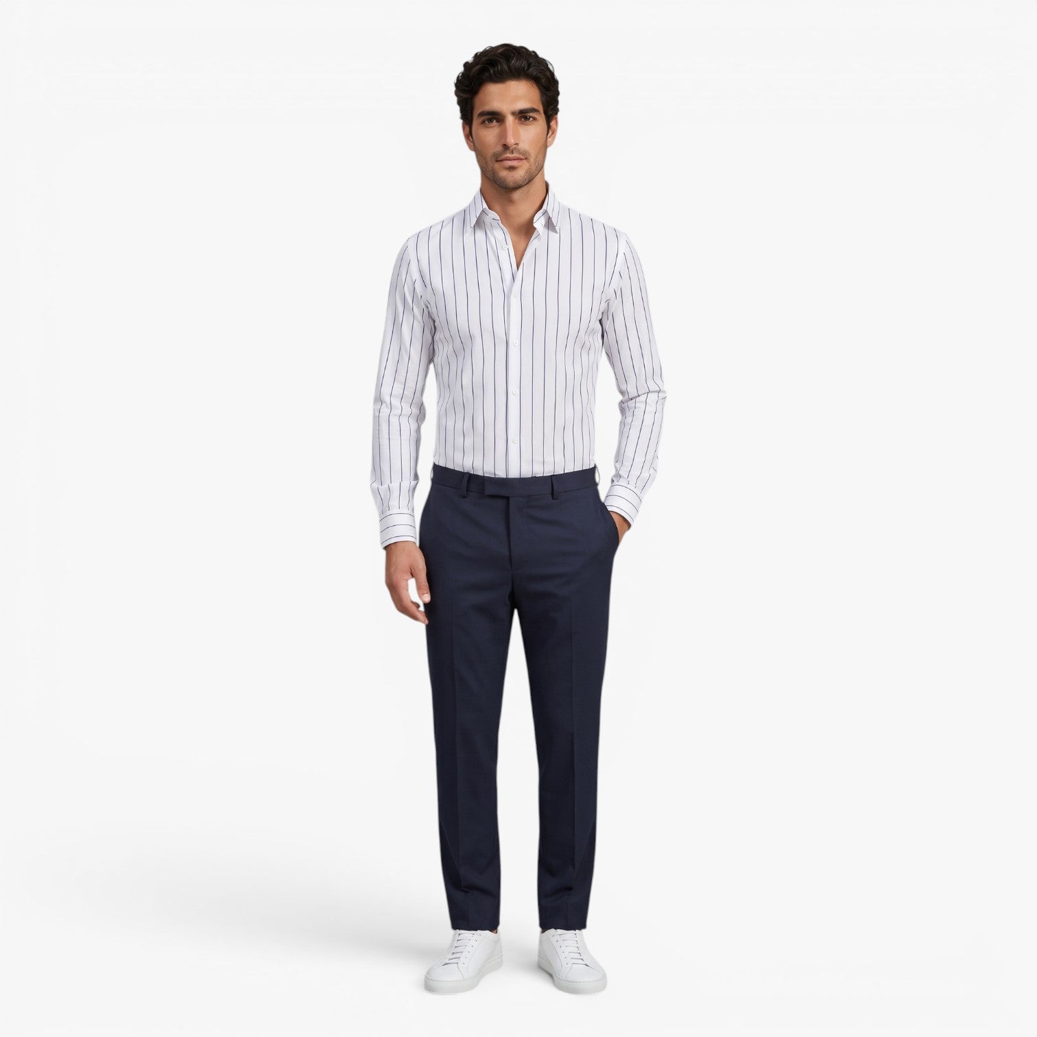 Old Fortune | Herenoverhemd met verticale strepen en een elegante pasvorm