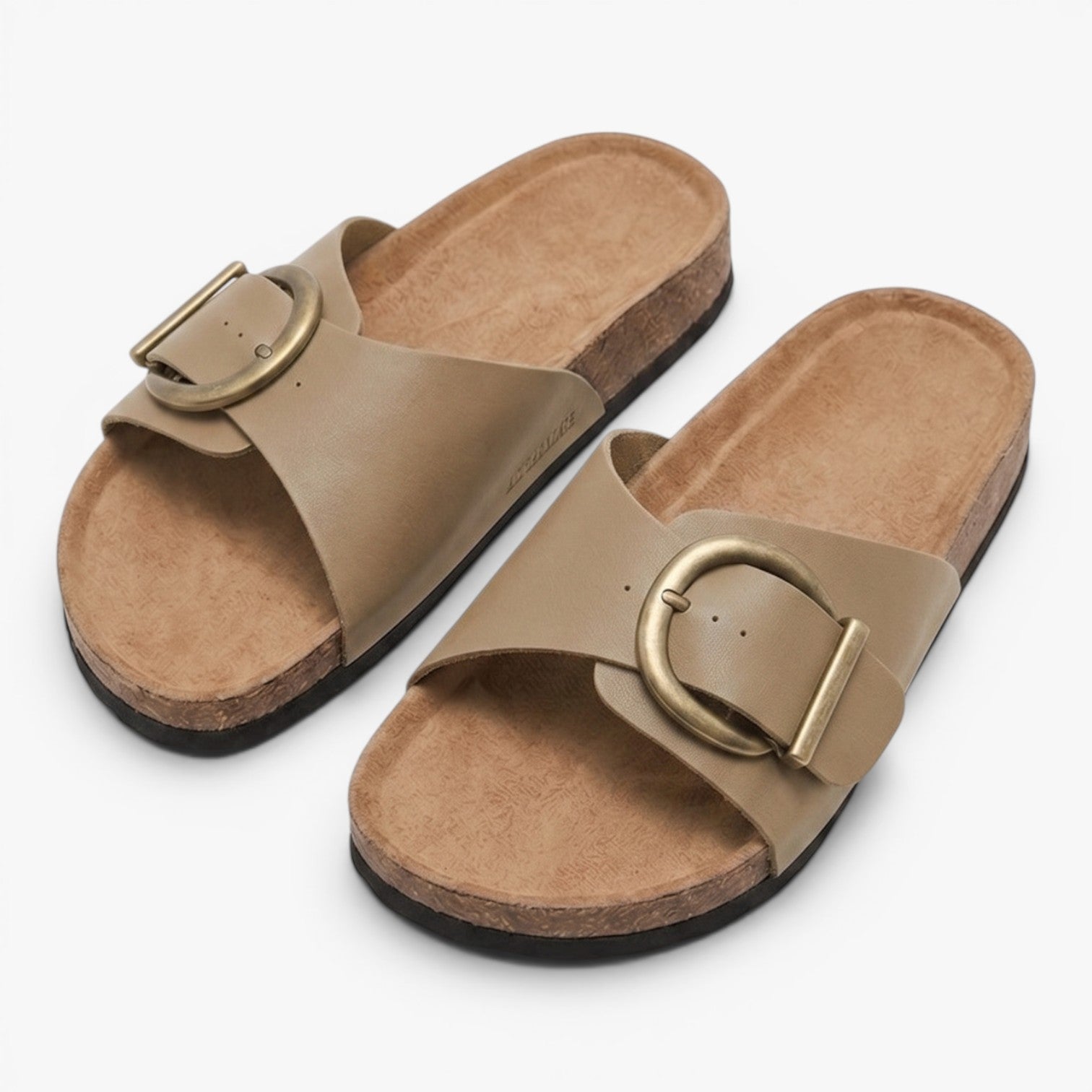 Old Fortune | Women's Casual Slides with Decorative Buckle and Contoured Sole