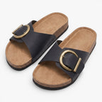Old Fortune | Dames Casual Slippers met Decoratieve Gesp en Geprofileerde Zool