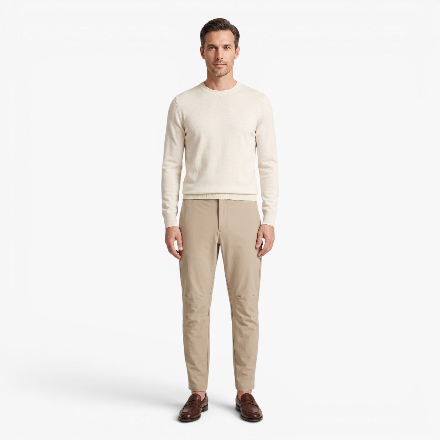 Old Fortune | Heren Casual Broek met Aansluitend Model en Elastische Taille