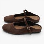 Old Fortune | Dames Suède Ballerina Mule Mary Jane met Gesp