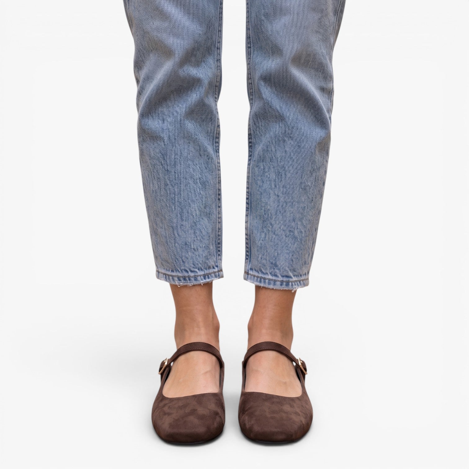 Old Fortune | Dames Suède Ballerina Mule Mary Jane met Gesp