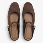 Old Fortune | Dames Suède Ballerina Mule Mary Jane met Gesp