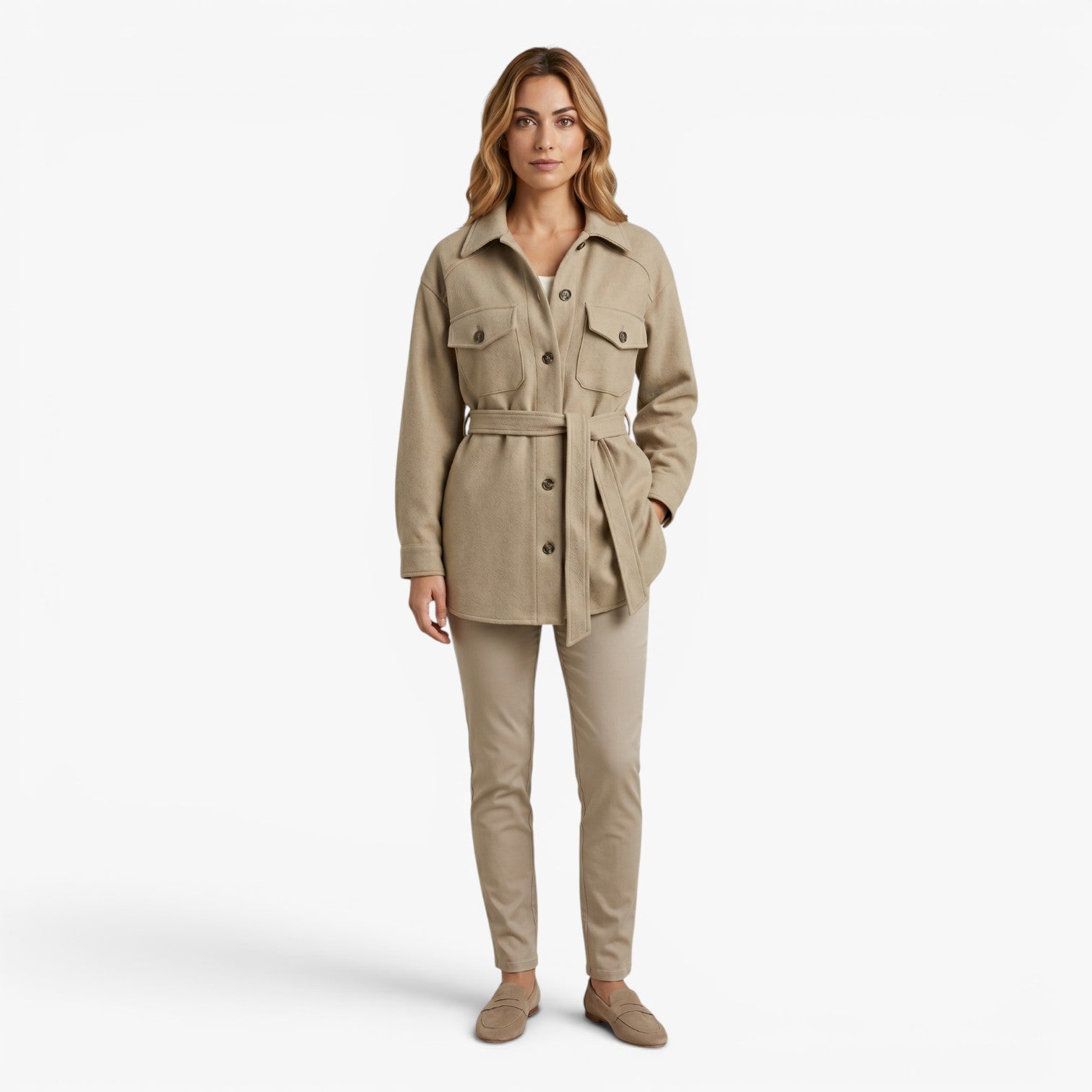 Old Fortune | Women's Oversized Shirt Jacket with Pockets