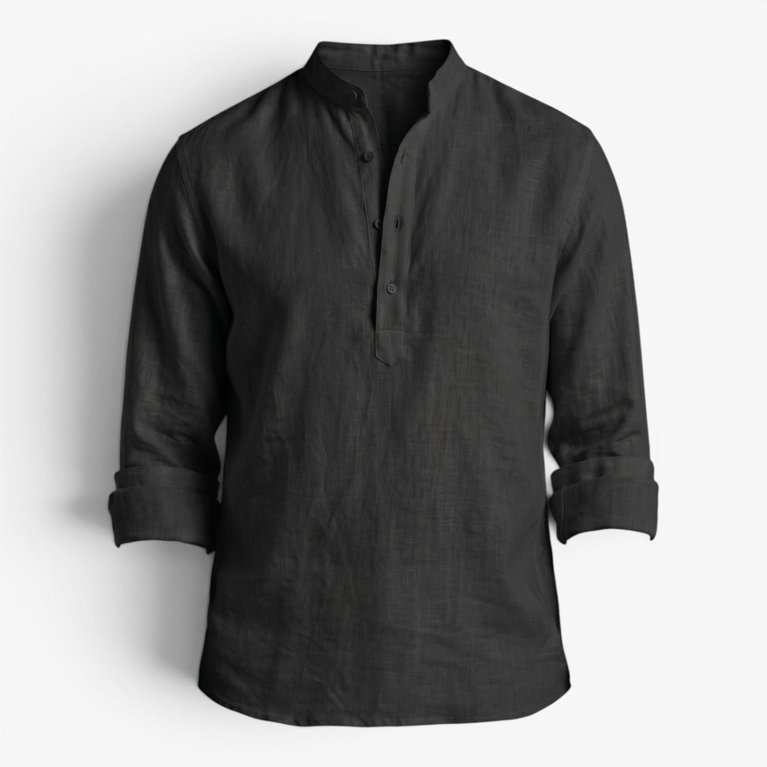 Old Fortune | Herren-Casual-Hemd mit lockerem Mandarinkragen  