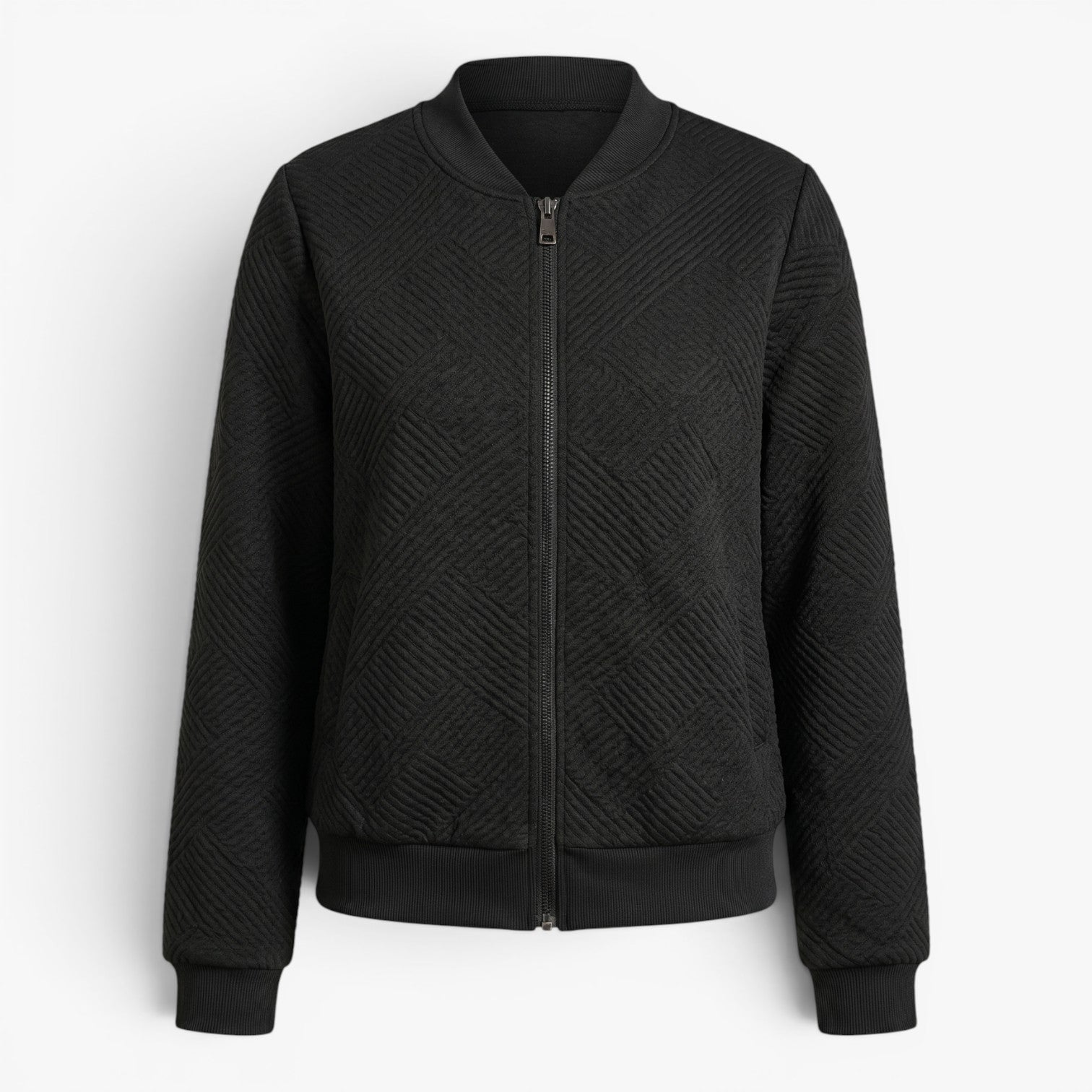 Old Fortune | Women's Quilted Bomber Jacket with Zipper