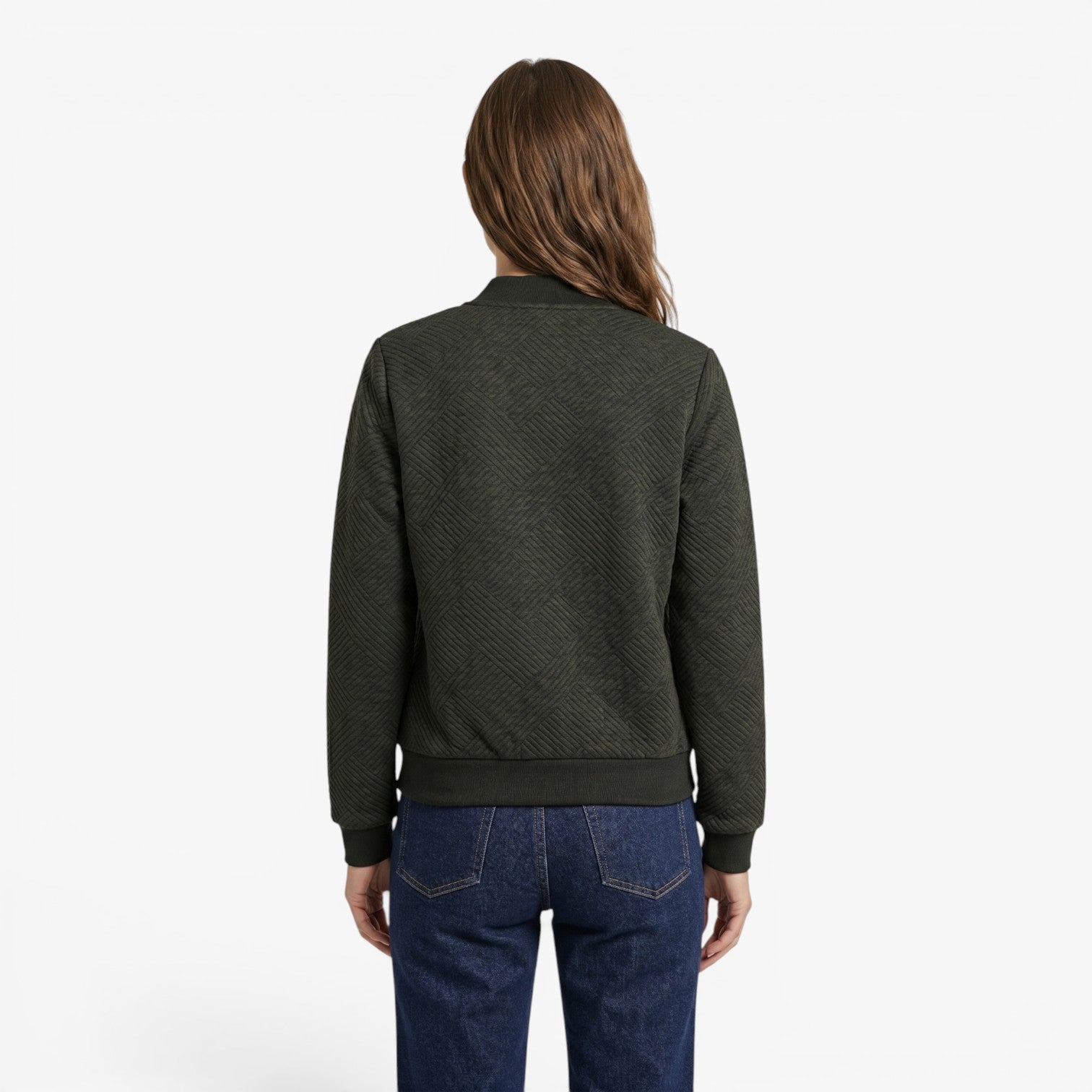 Old Fortune | Women's Quilted Bomber Jacket with Zipper