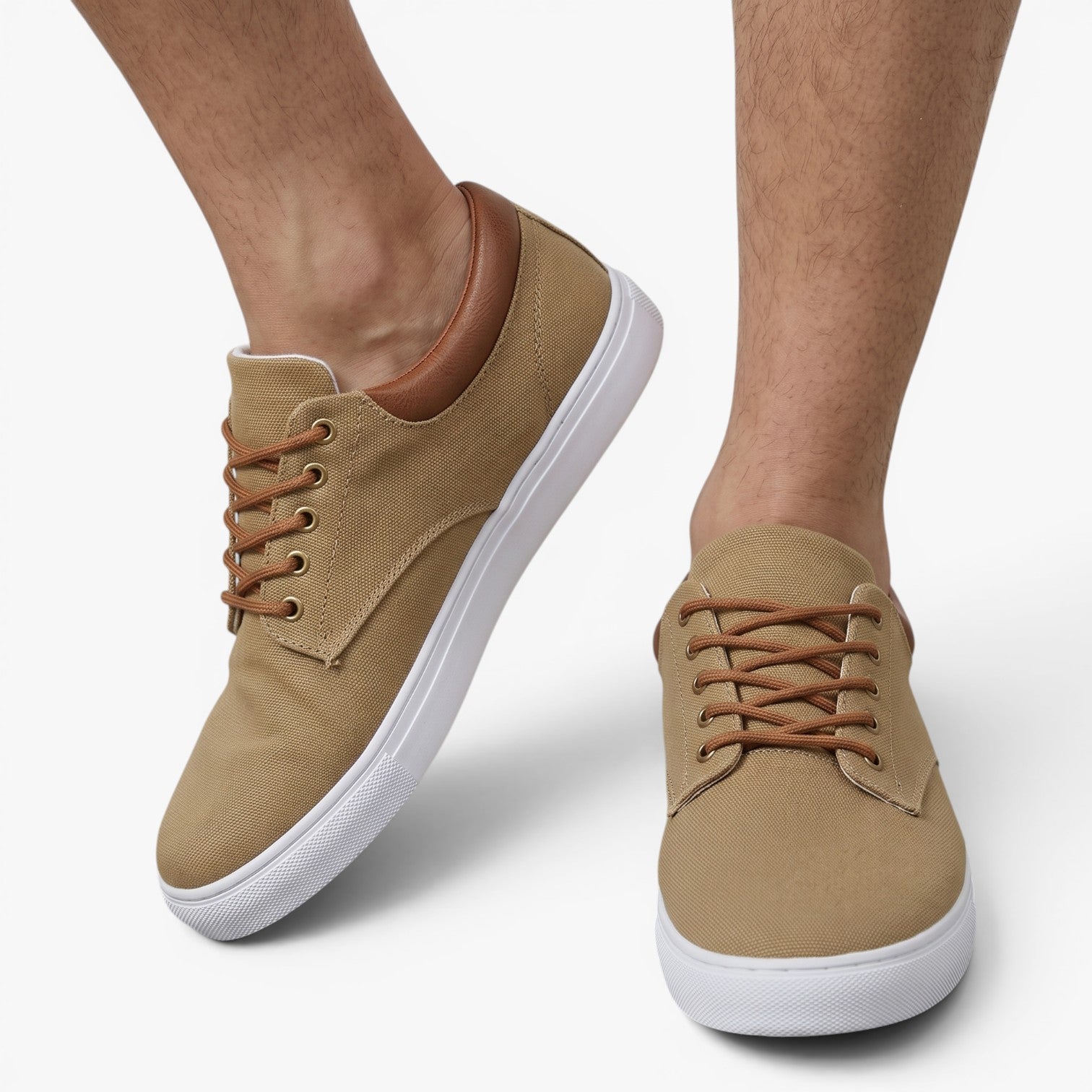 Old Fortune | Heren canvas sneakers met veters en rubberen zool