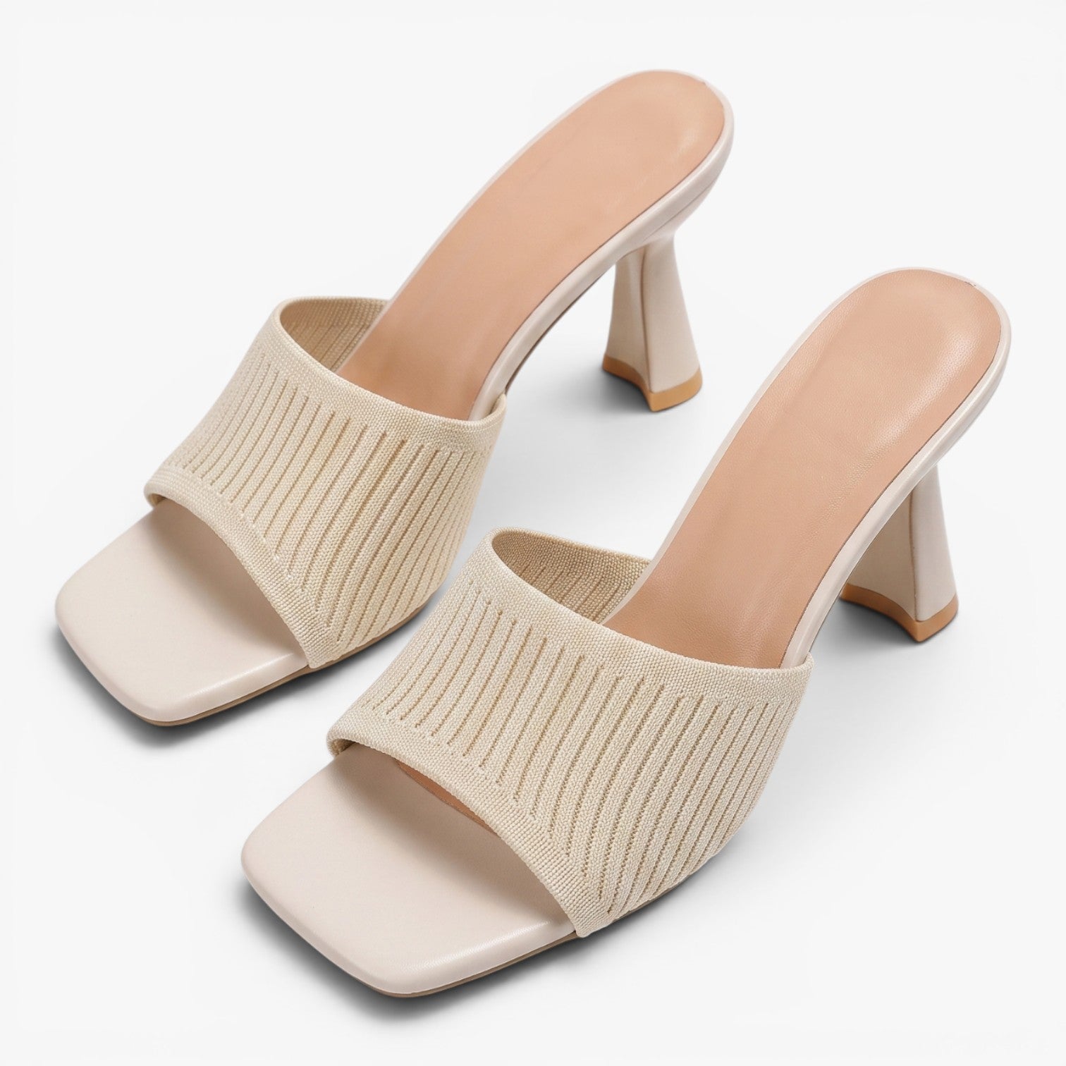 Old Fortune | Dames Slippers met Hak en Geribbelde Band