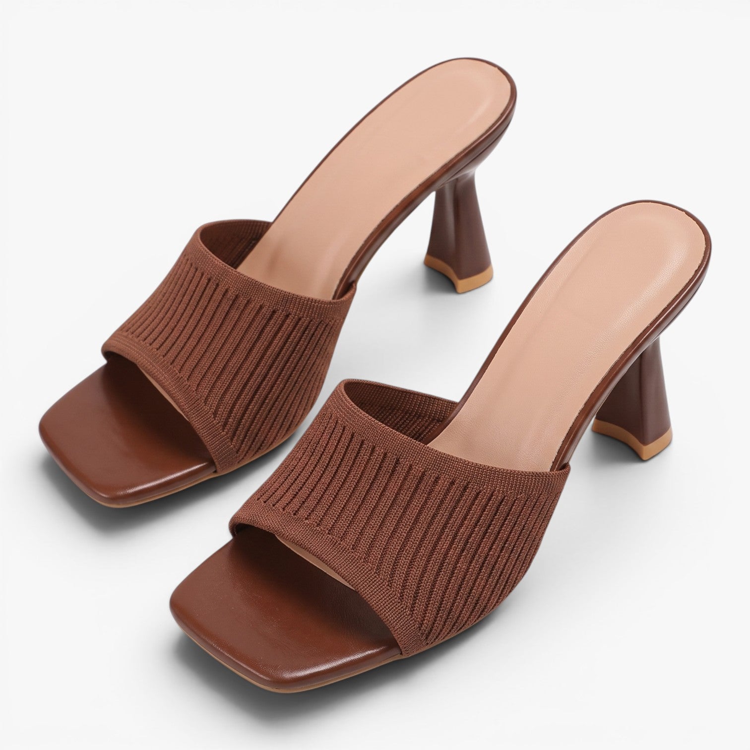 Old Fortune | Women's Heeled Sandals with Ribbed Strap