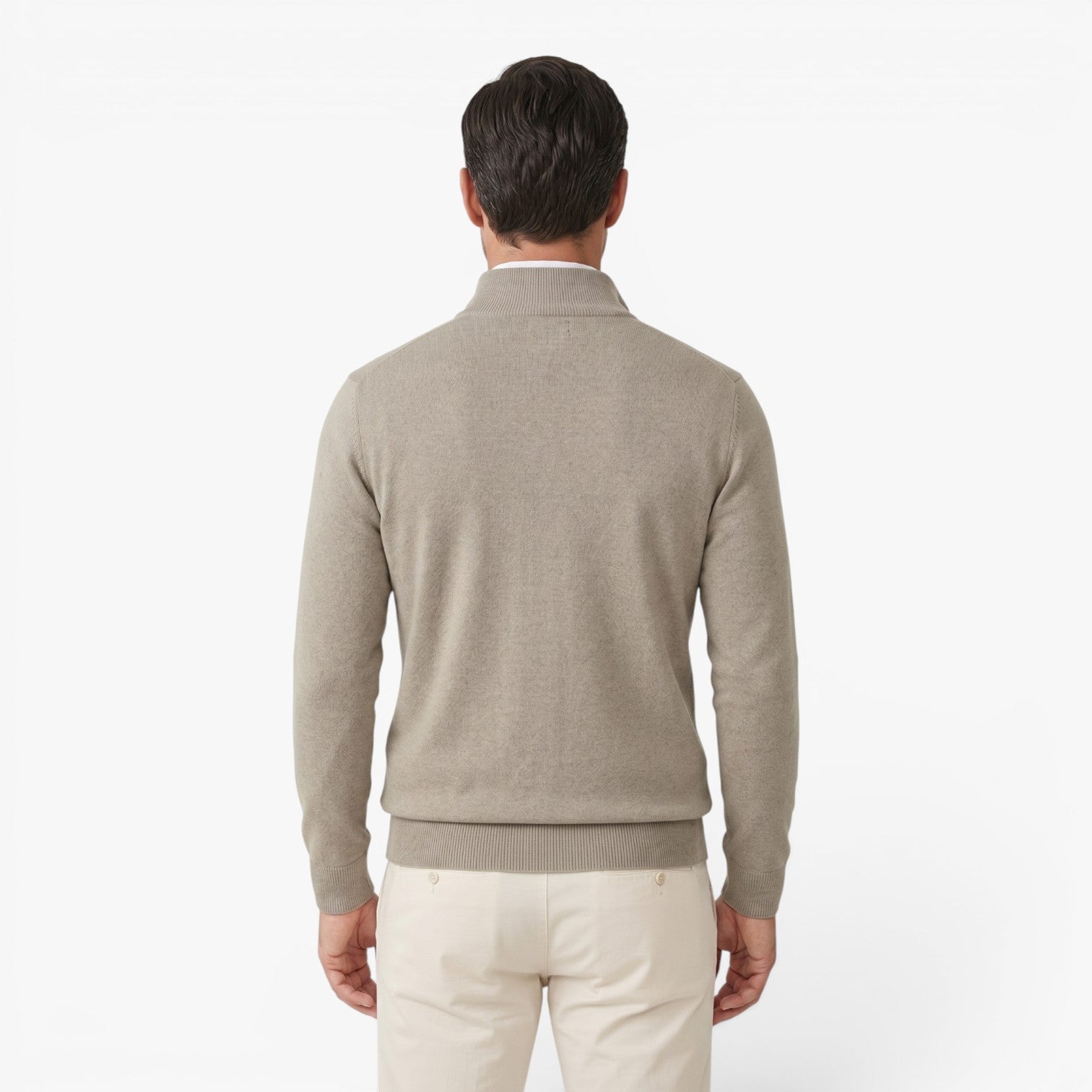 Old Fortune | Men's Sweater with Zipper at the Collar and Stand-up Collar