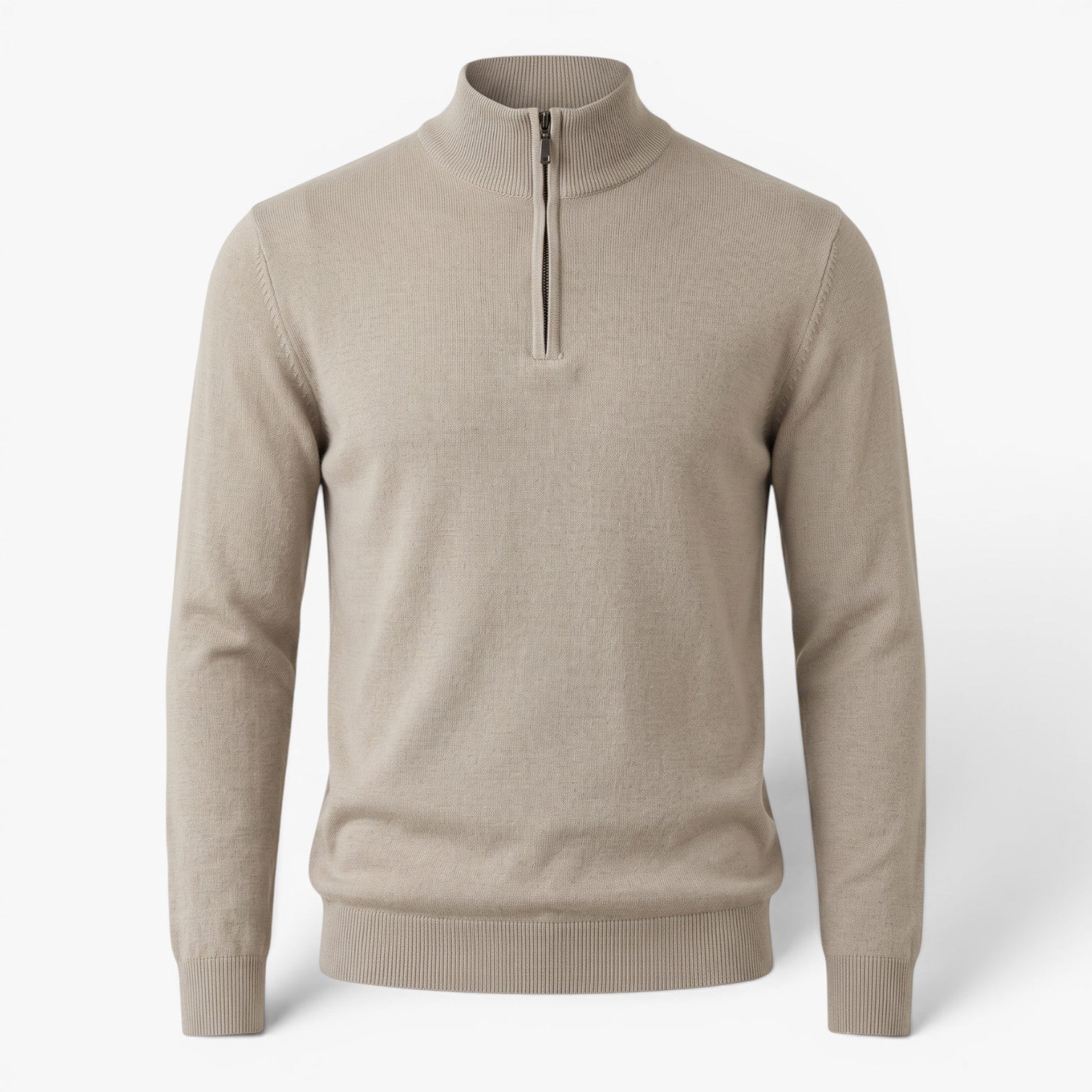 Old Fortune | Men's Sweater with Zipper at the Collar and Stand-up Collar